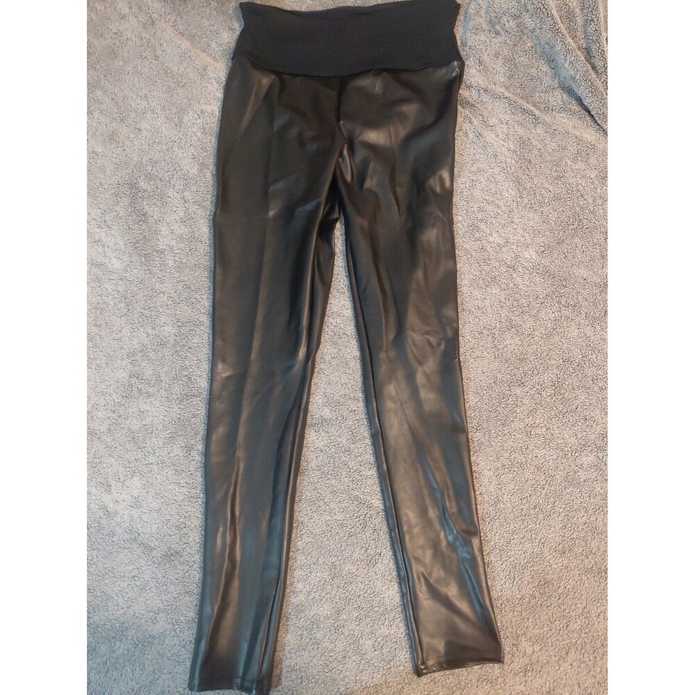 Assets Faux Leather Black Jeggings Size Large